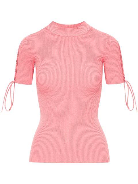 tie-detail ribbed jumper by OSCAR DE LA RENTA