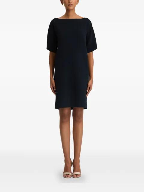 tie-detailed wool-blend shift dress by OSCAR DE LA RENTA