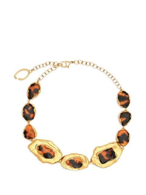 tortoise stone collar necklace by OSCAR DE LA RENTA