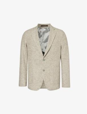 Ferry patch-pocket single-breasted cotton-blend blazer by OSCAR JACOBSON