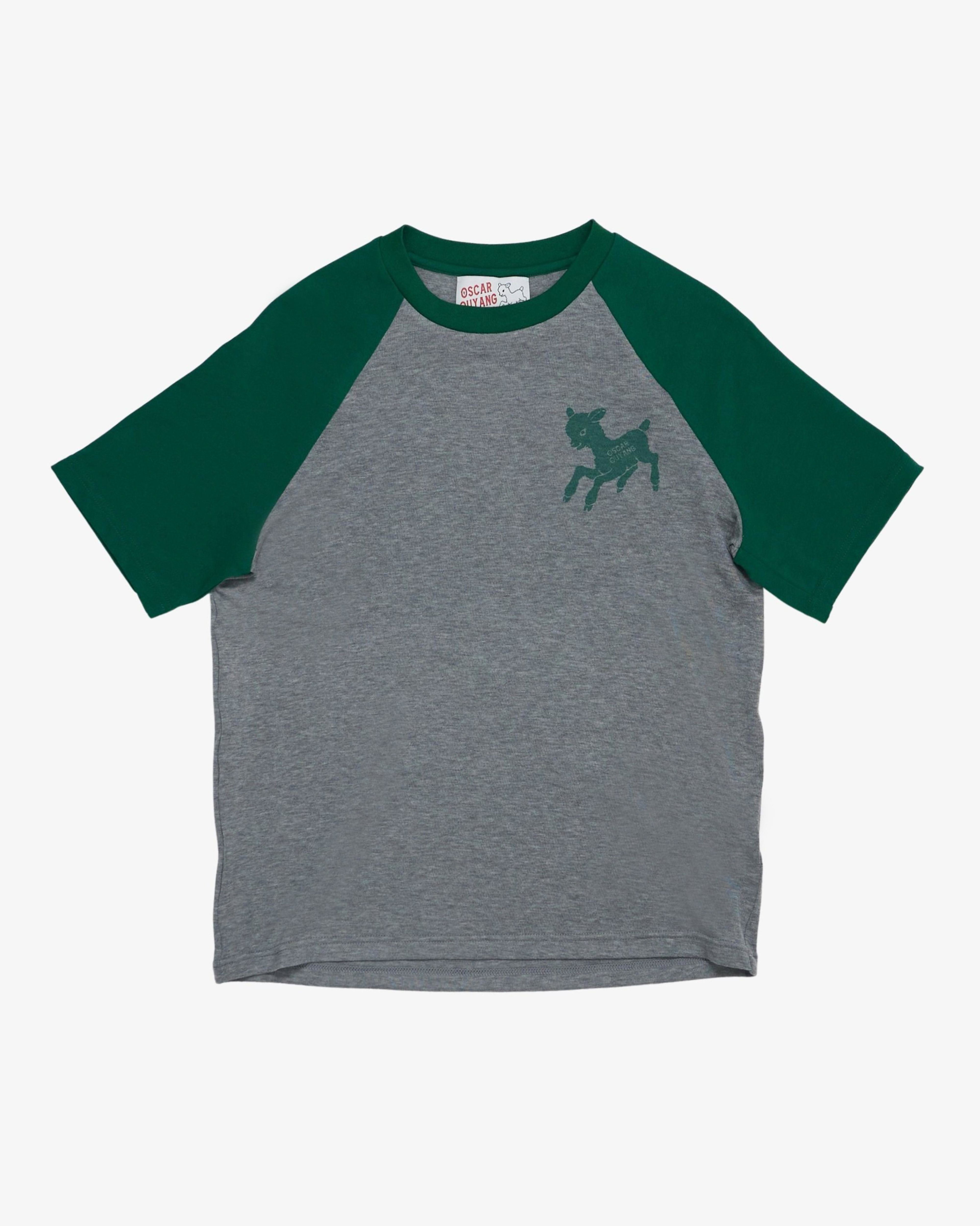 OSCAR OUYANG - Men's Raglan T Shirt - (Grey) by OSCAR OUYANG