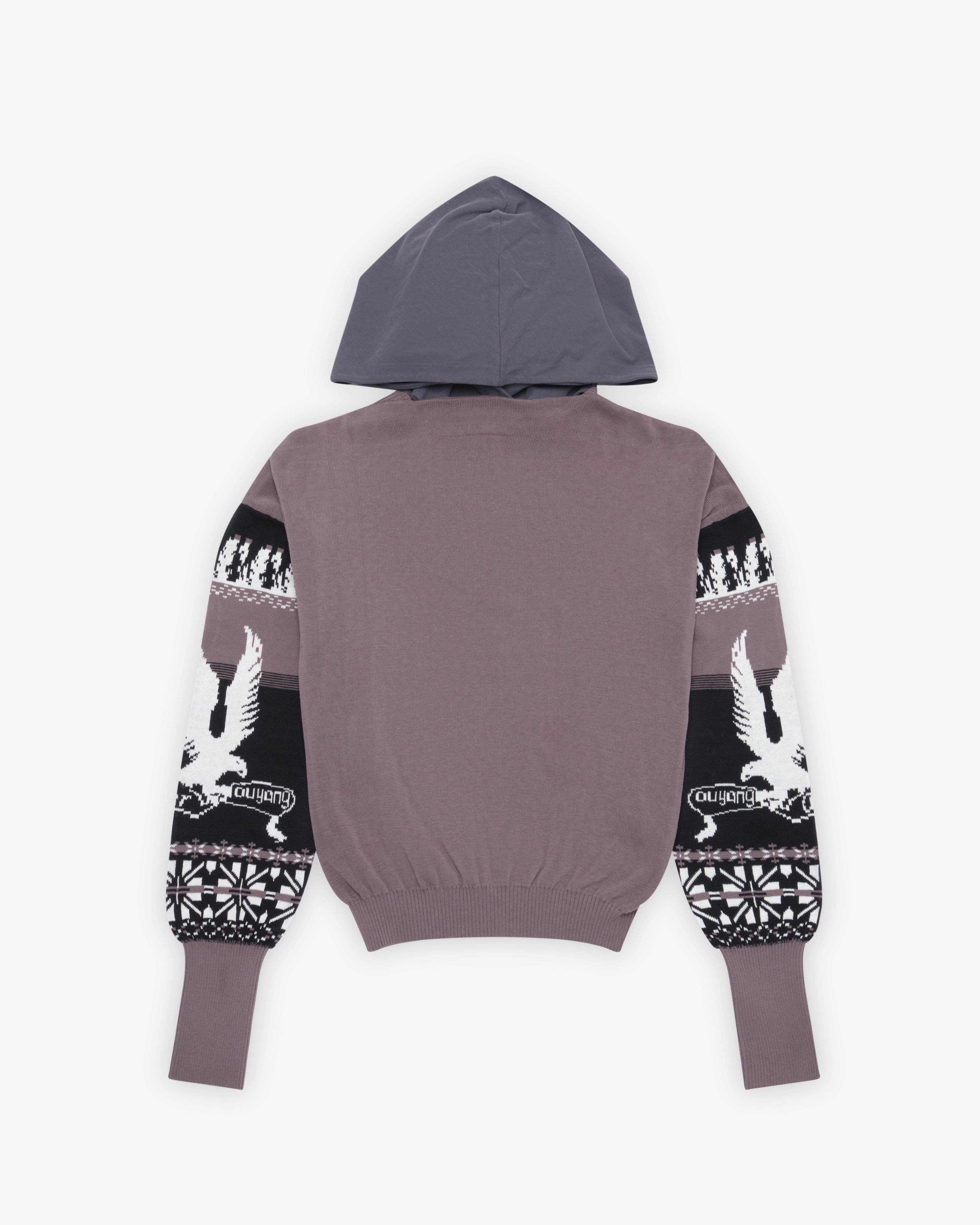 Oscar Ouyang - Men's Fairisle Hoodie - (Grey) by OSCAR OUYANG