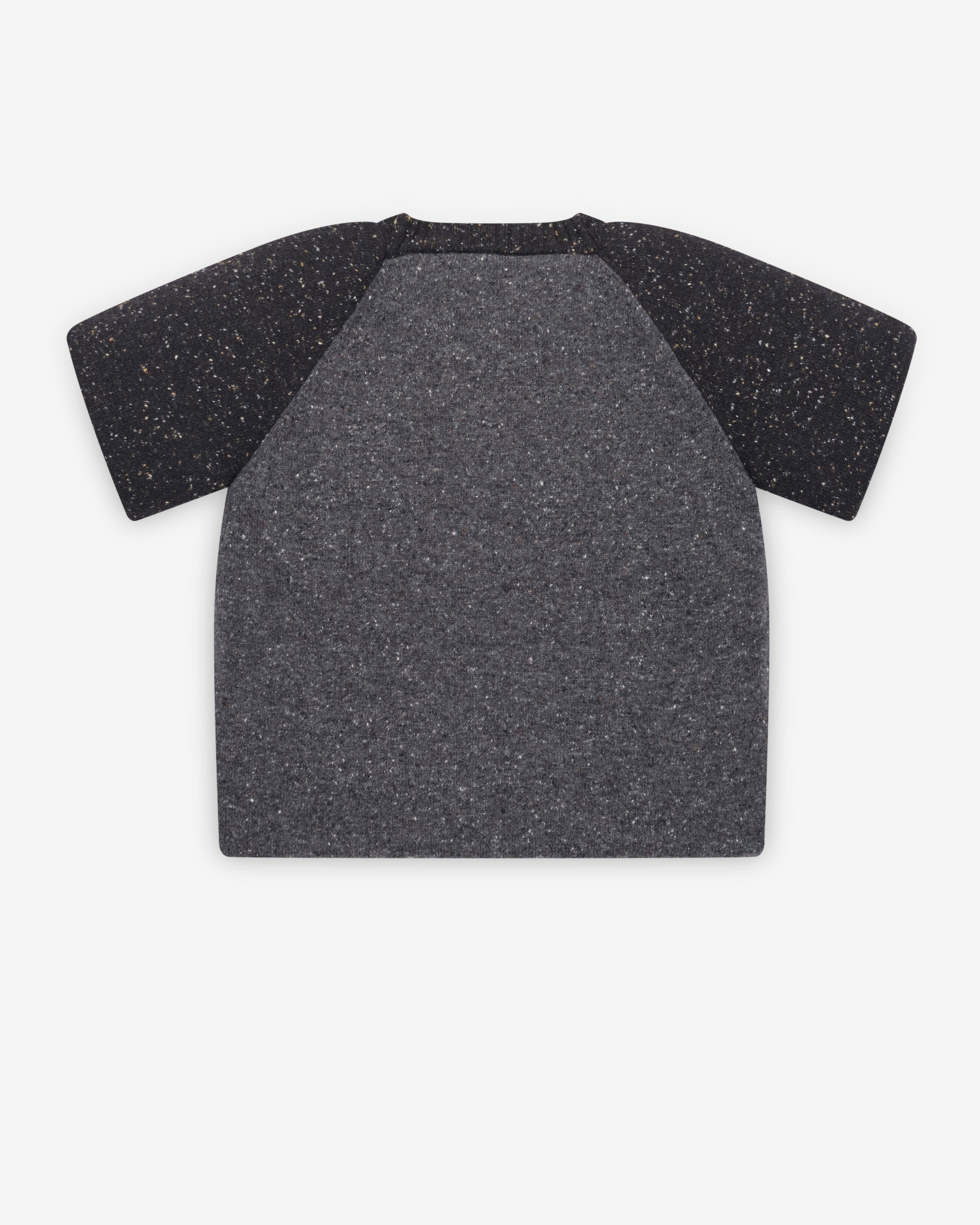 Oscar Ouyang - Men's Raglan Knit Tee - (Black/Grey) by OSCAR OUYANG