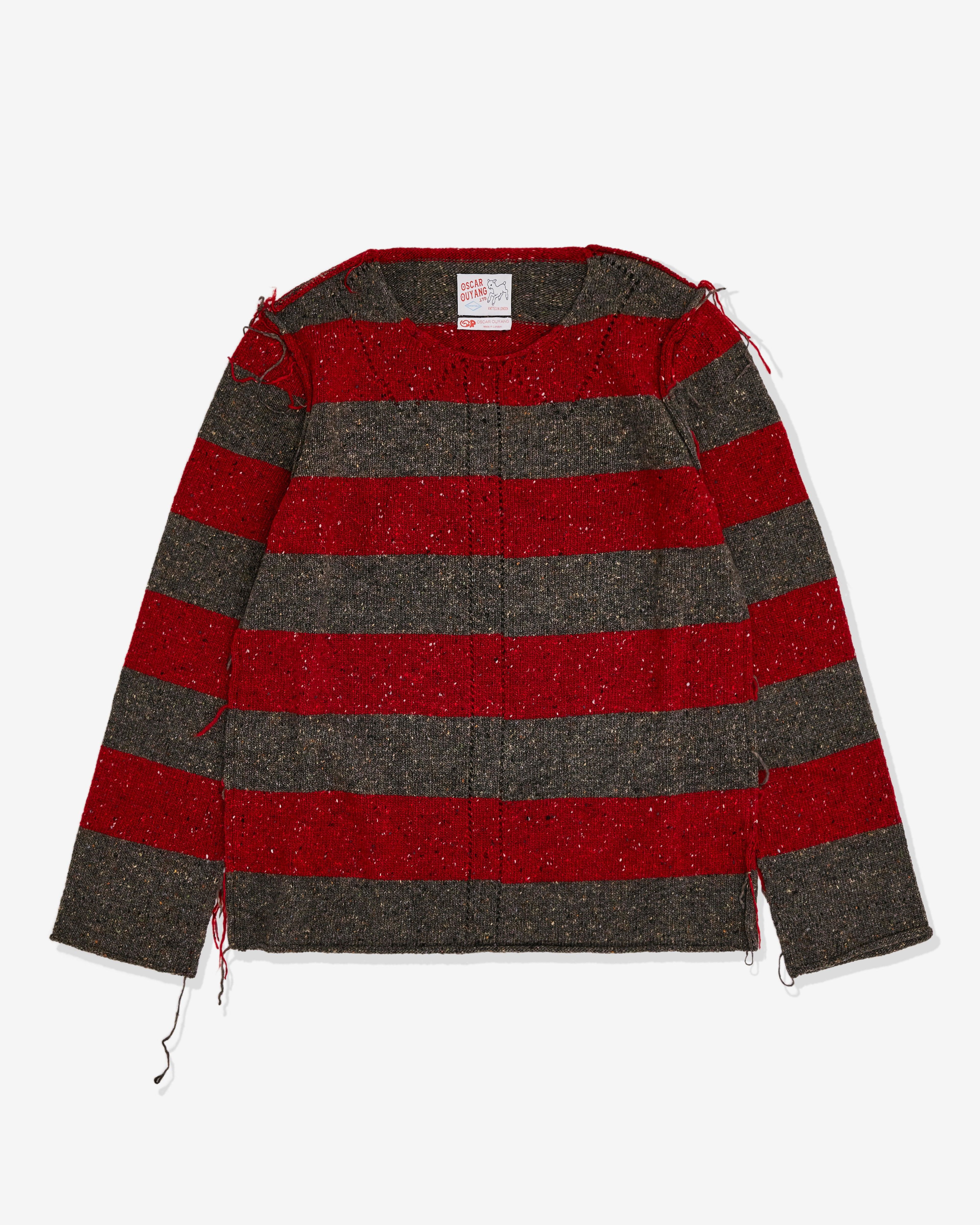 Oscar Ouyang - Women's Cornish Mug Stripe Knit - (Red/Khaki) by OSCAR OUYANG