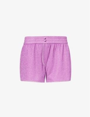 Lumière metallic high-rise woven shorts by OSEREE