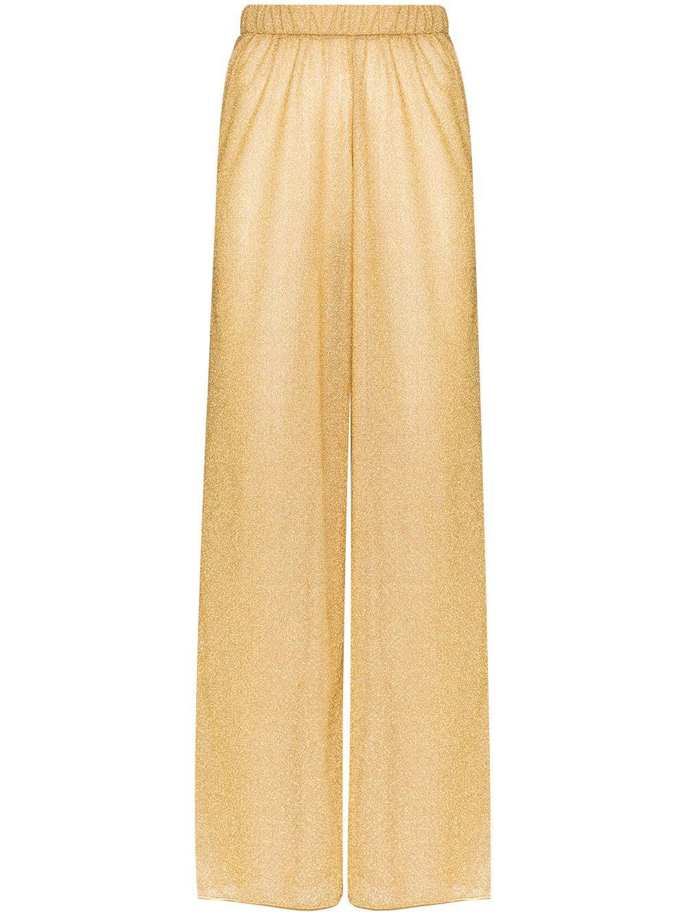 Lumière metallic wide leg trousers by OSEREE