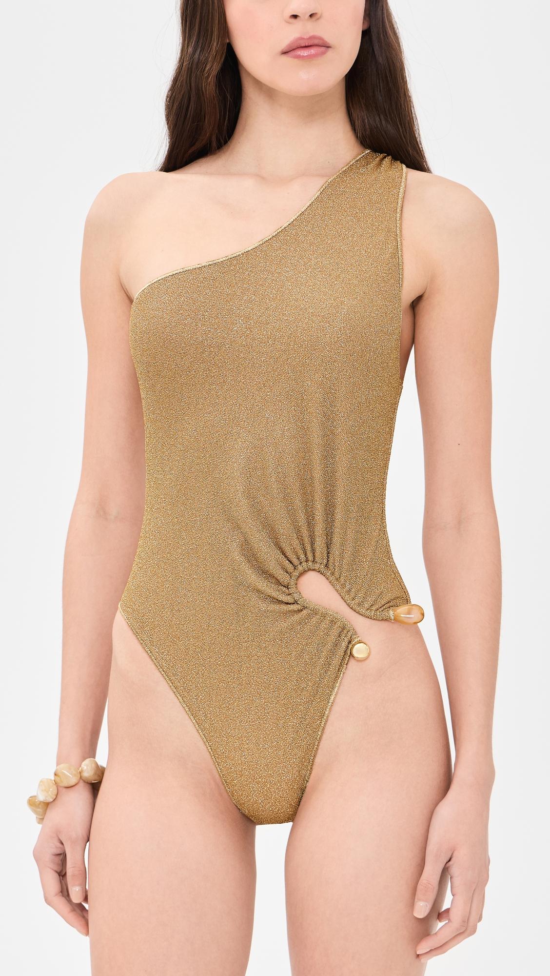 Lumiere Stones One Shoulder Maillot One Piece by OSEREE