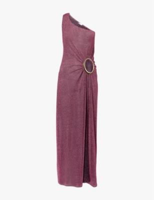 Lumiere one-shoulder cut-out woven maxi dress by OSEREE