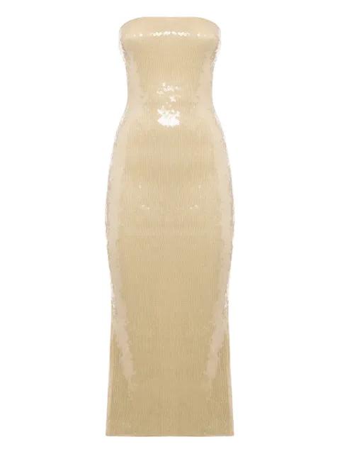 Marylin sequinned strapless midi dress by OSEREE