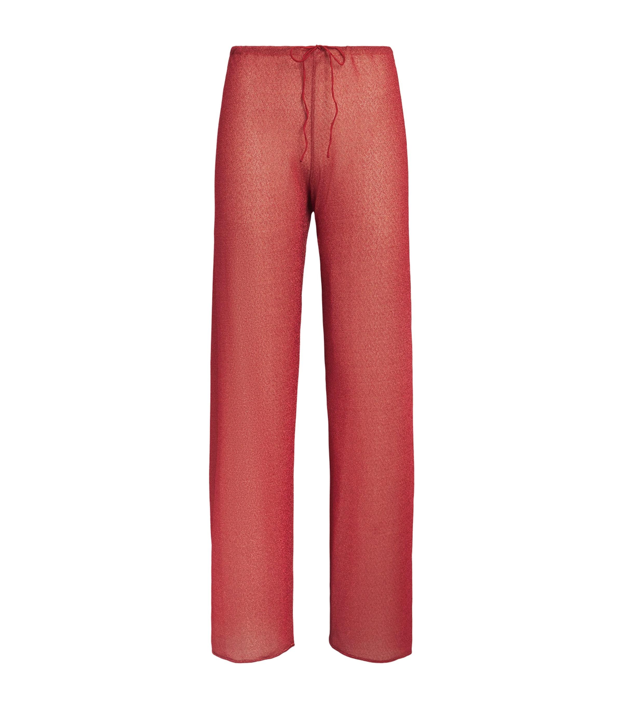 Oséree Metallic Lumière Wide-Leg Trousers by OSEREE
