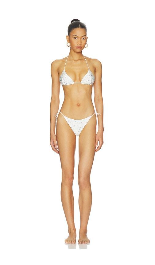 Oseree Gem Two Piece Bikini in White by OSEREE