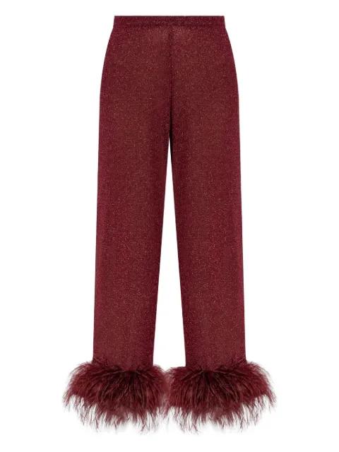 Plumage feather-trim trousers by OSEREE