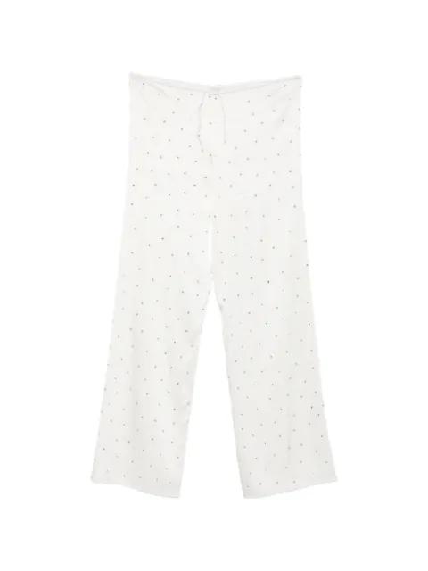 crystal-embellished drawstring trousers by OSEREE