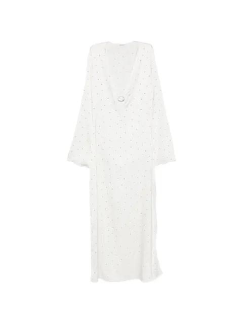 crystal-embellished ring-detail maxi dress by OSEREE