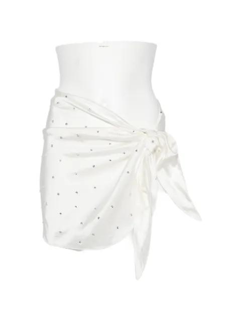 crystal-embellished wrap-design pareo by OSEREE