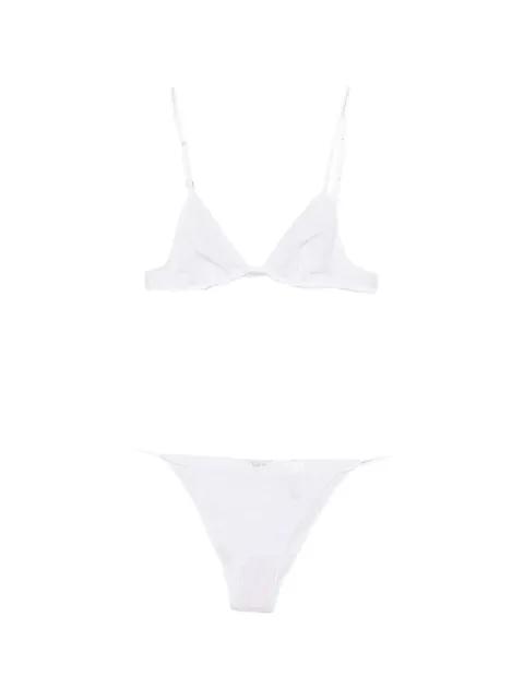 lace-pattern lingerie set (set of two) by OSEREE