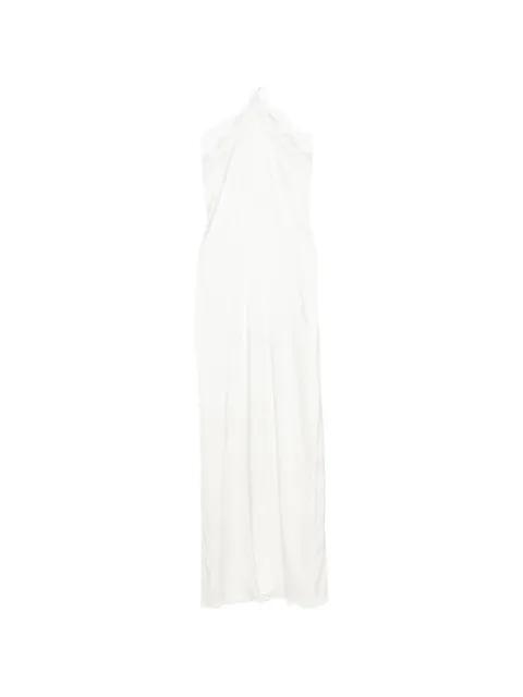 lace-trim halterneck dress by OSEREE