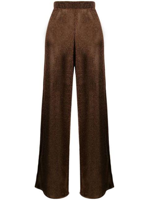 lurex-detail high-waisted trousers by OSEREE