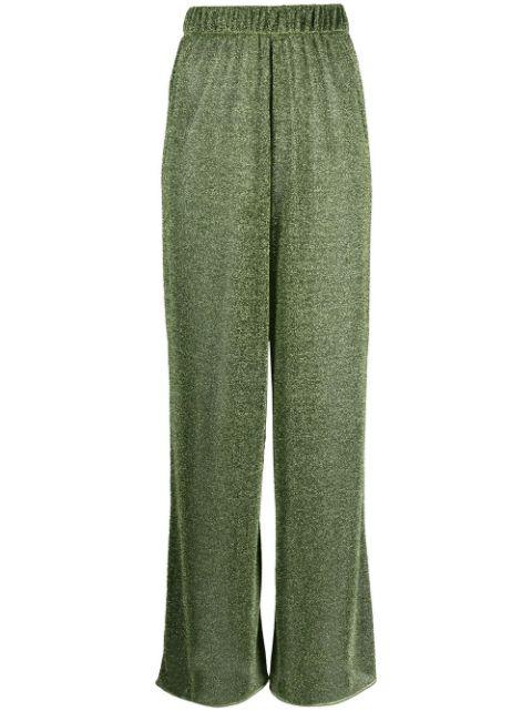 lurex-detail high-waisted trousers by OSEREE