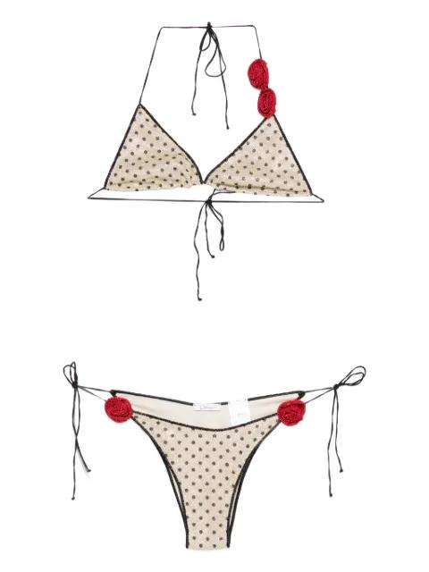 polka-dot floral bikini by OSEREE
