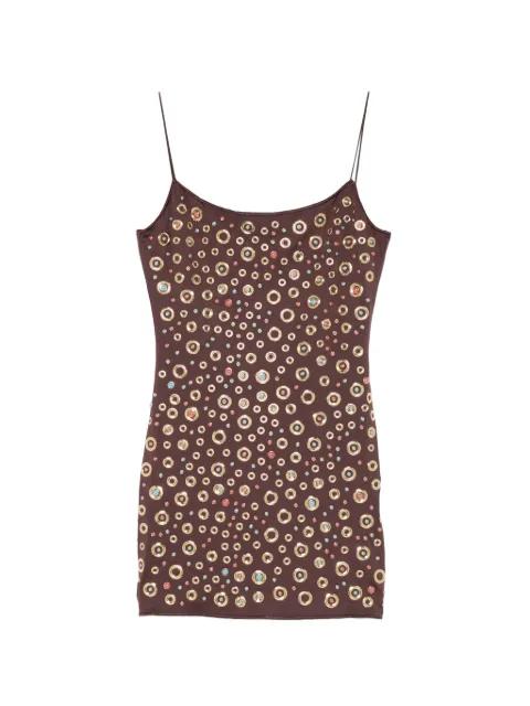 ring-embellishment mini dress by OSEREE