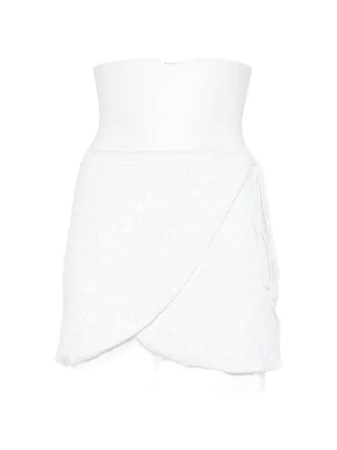sequin-embellished wrap mini skirt by OSEREE