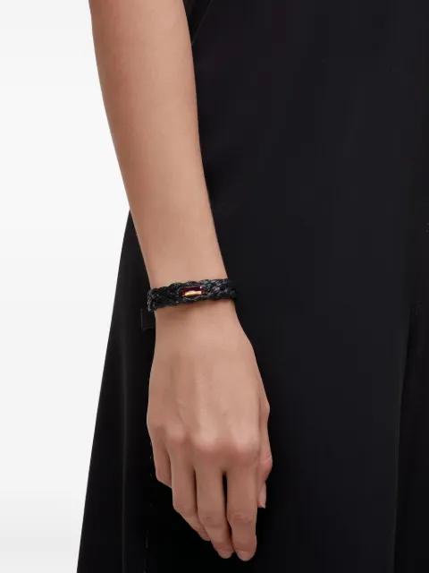 braided-leather crystal-embellished bracelet by OSKLEN