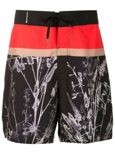 colour-block floral-print surf shorts by OSKLEN