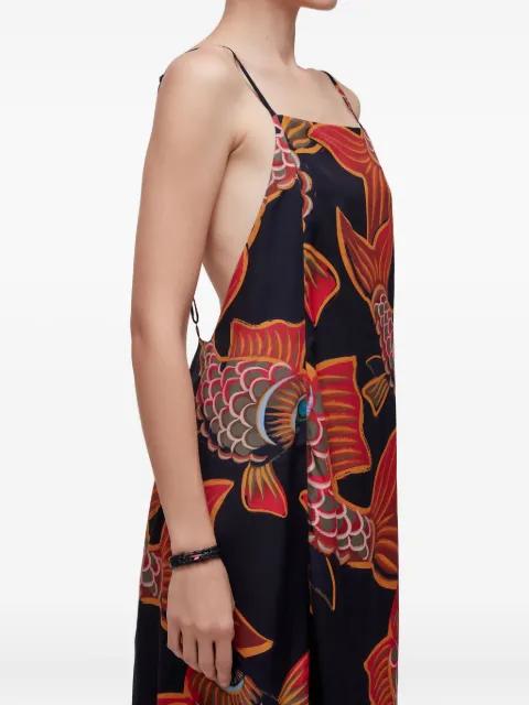 fish-print spaghetti-strap dress by OSKLEN