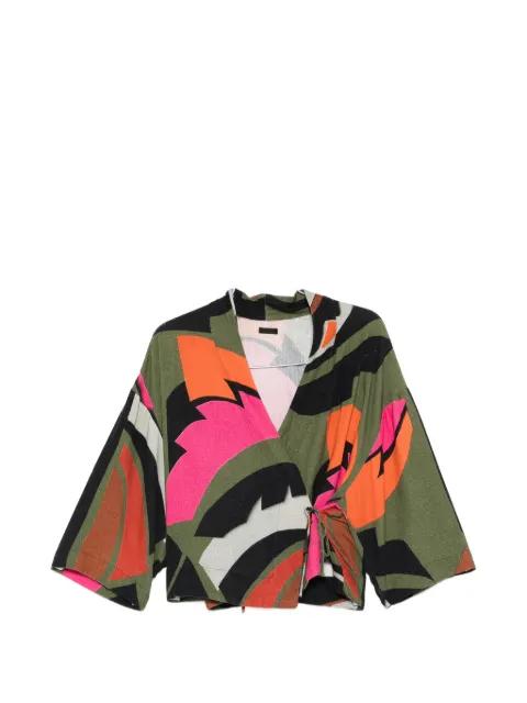 floral print tie kimono by OSKLEN