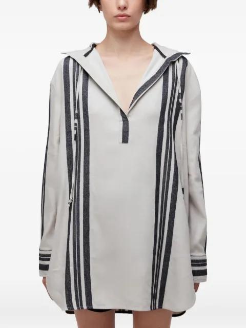 hoodied striped shirt dress by OSKLEN