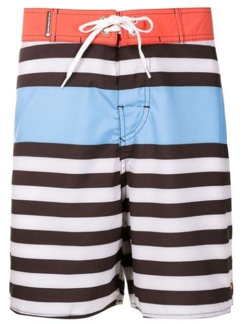 striped drawstring surf shorts by OSKLEN