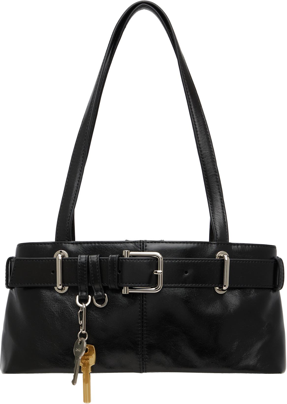 Black Shoulder Brocle Mini Bag by OSOI