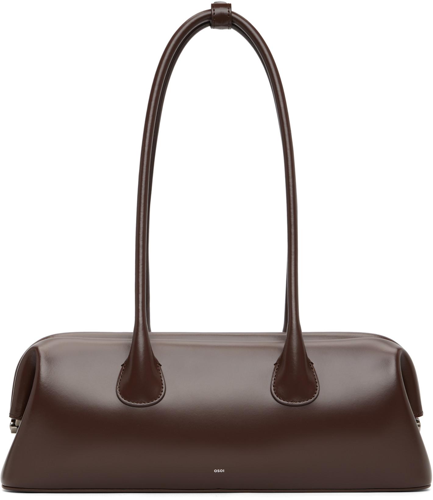 Brown Boat Wide Bag by OSOI