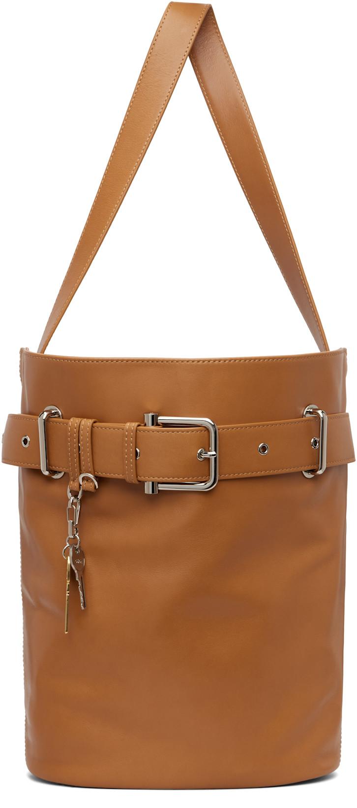 Brown Bucket Brocle Bag by OSOI
