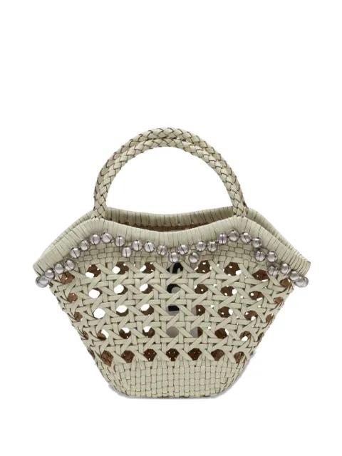 Lip braided-handle tote bag by OSOI