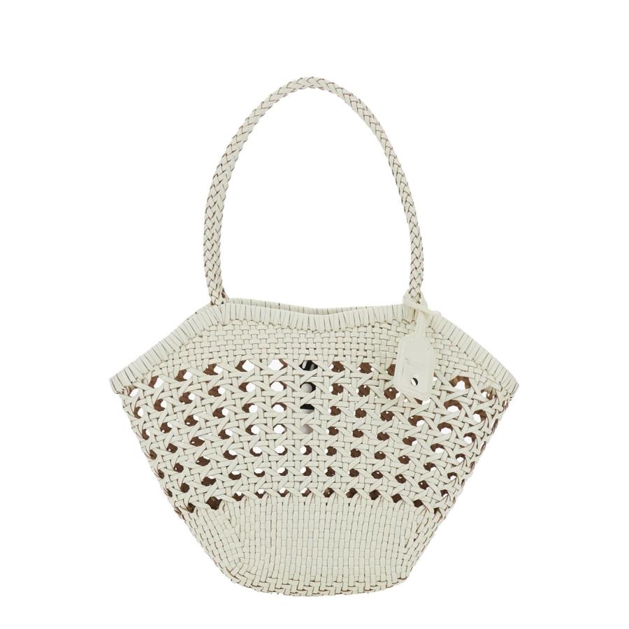 Osoi Lip White Shoulder Bag With Rounded Handles And Beaded Details In Leather Woman by OSOI