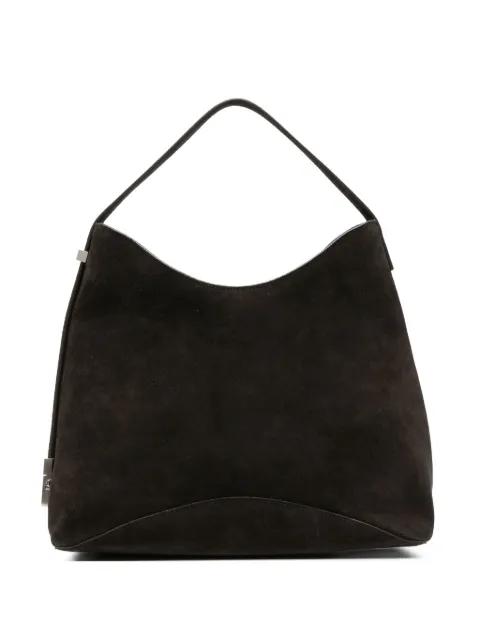 suede buckle-detail tote bag by OSOI