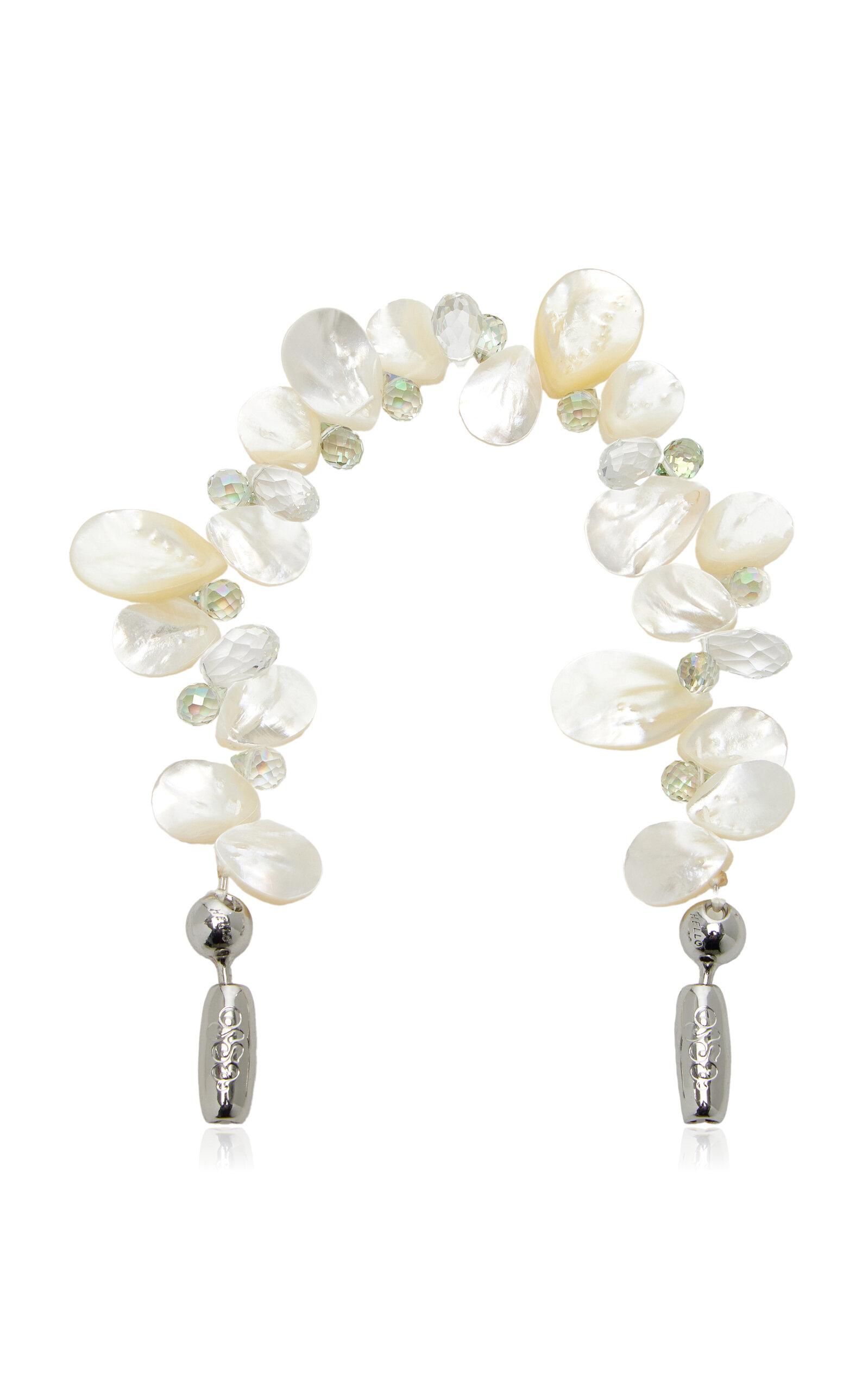 Ossa - Exclusive Mother-of-Pearl Wristlet Phone Strap - White - - Moda Operandi by OSSA Ossa - Exclusive Mother-of-Pearl Wristlet Phone Strap - White - - Moda Operandi by OSSA