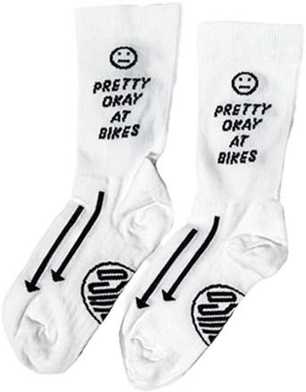 Pretty Okay At Bikes Crew Socks by OSTROY