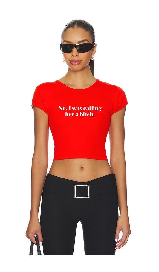 Other Her Cardi B Rib Tee In Red in Red by OTHER HER