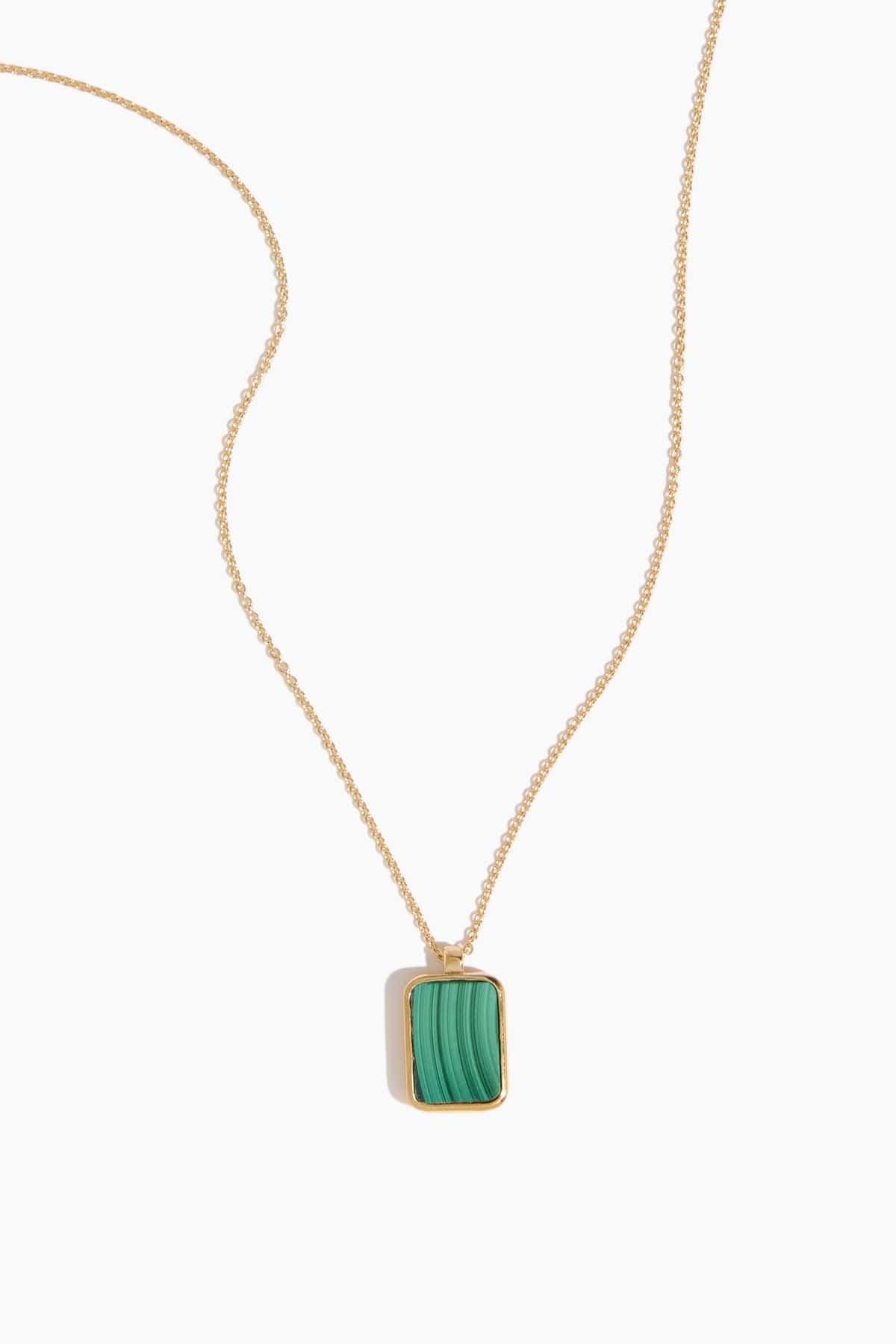 Malachite Tag Pendant in Gold by OTIUMBERG