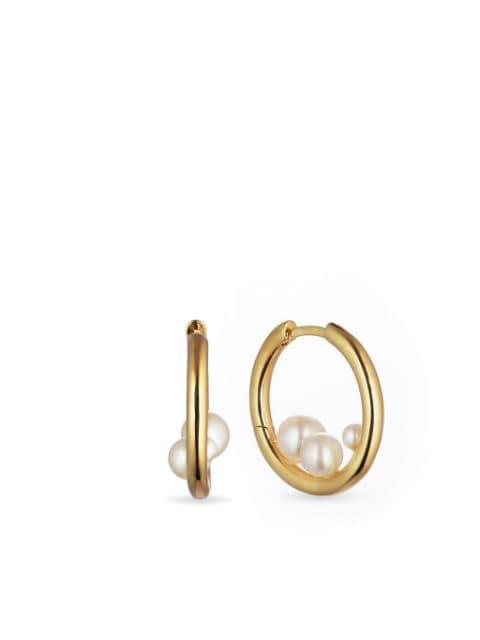Trio Pearl hoop earrings by OTIUMBERG