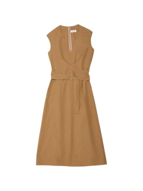 belted sleeveless midi dress by OTTOD'AME