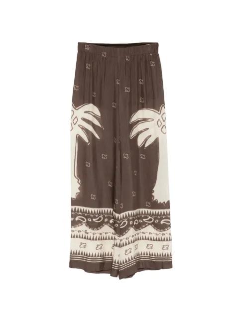 palm-tree-print palazzo pants by OTTOD'AME