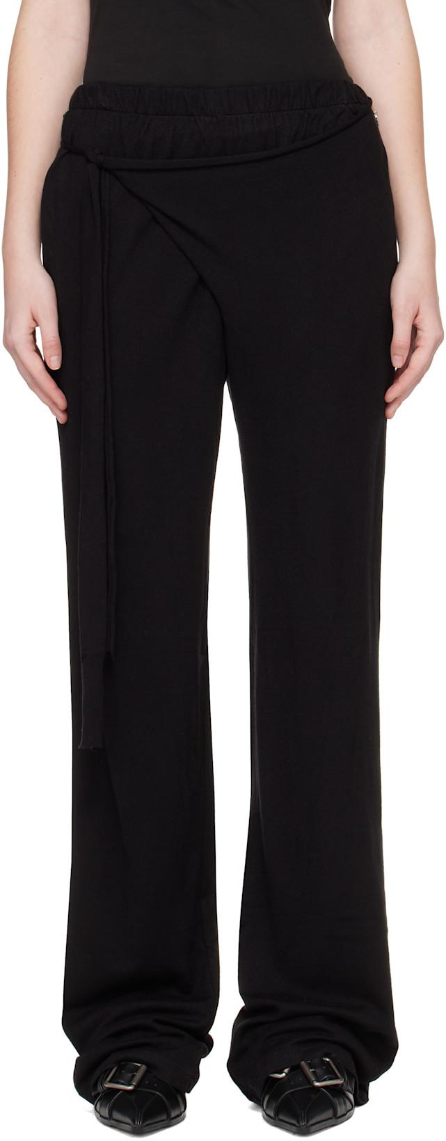 Black Knit Sweat Lounge Pants by OTTOLINGER