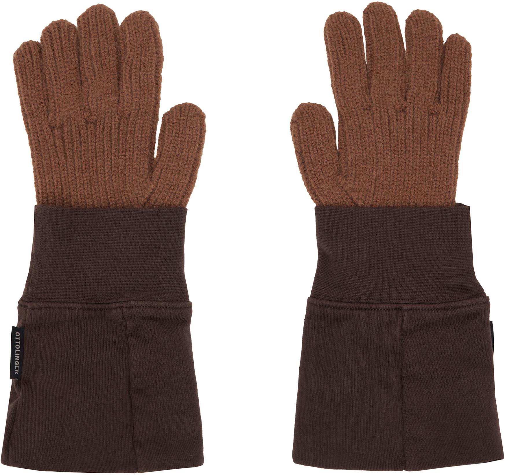 Brown Deconstructed Sleeve Glove by OTTOLINGER