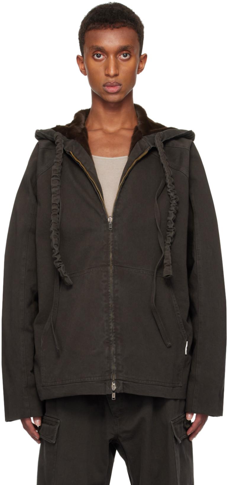 Brown Furry Reversible Denim Jacket by OTTOLINGER