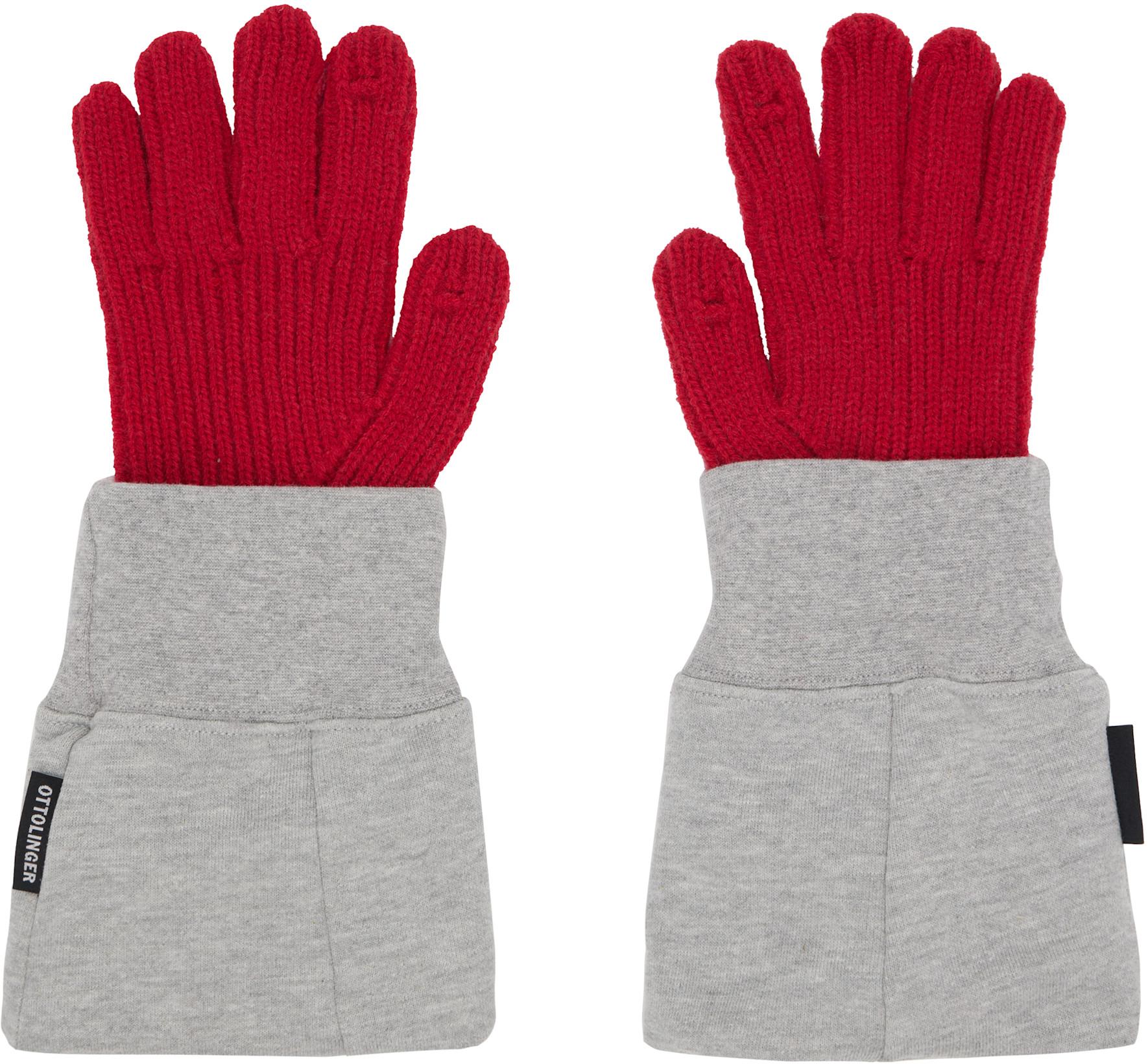 Red & Gray Deconstructed Sleeve Glove by OTTOLINGER