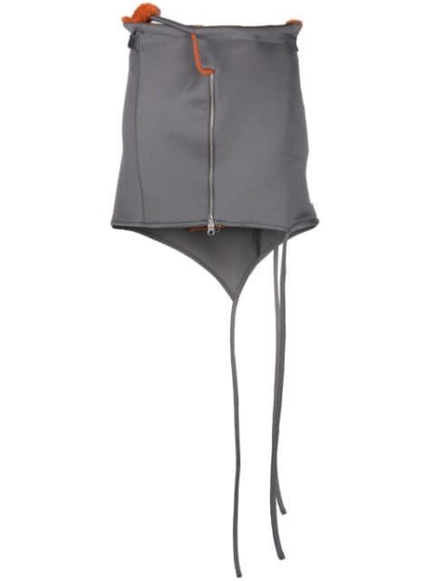 asymmetric-hem zip-up miniskirt by OTTOLINGER
